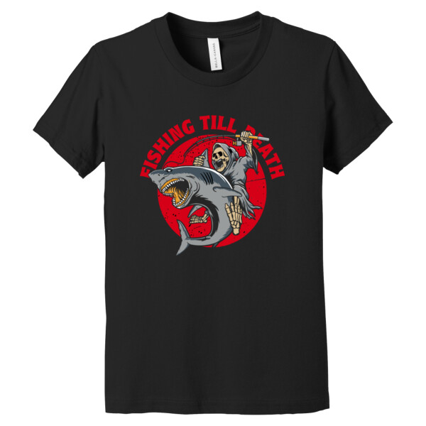 Fishing Till Death - Youth Premium Cotton T-Shirt Thumbnail