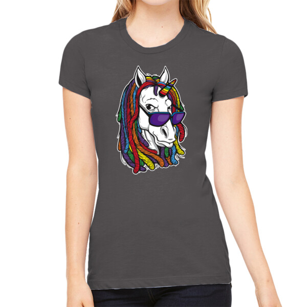 Hippie Unicorn - Women's Premium Cotton Slim Fit T-SHirt Thumbnail