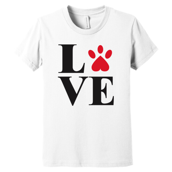 Paw Print Love - Youth Premium Cotton T-Shirt Thumbnail