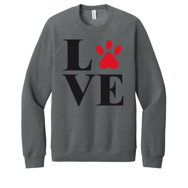 Paw Print Love - Unisex Premium Fleece Crew Sweatshirt Thumbnail