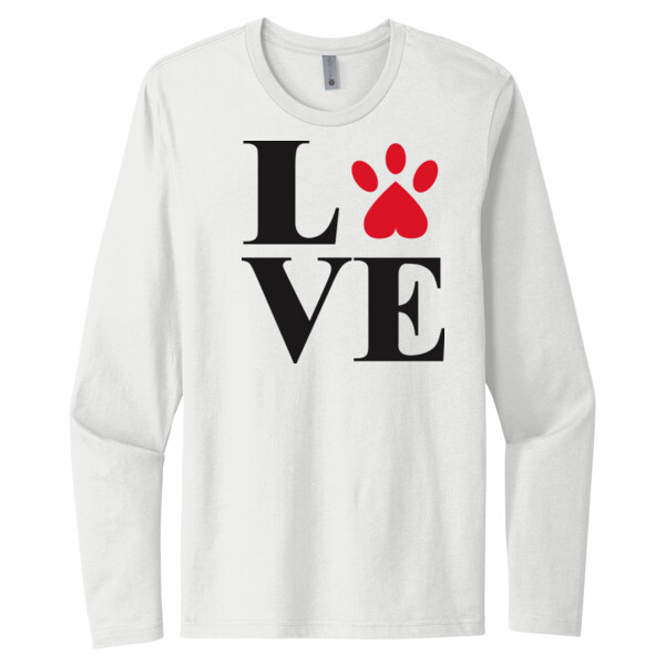 Paw Print Love - Unisex Premium Cotton Long Sleeve T-Shirt Thumbnail