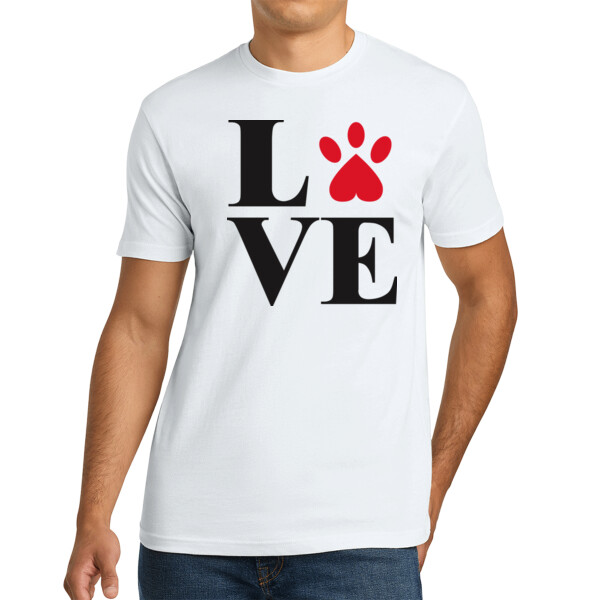 Paw Print Love - Unisex Premium Cotton T-Shirt Thumbnail