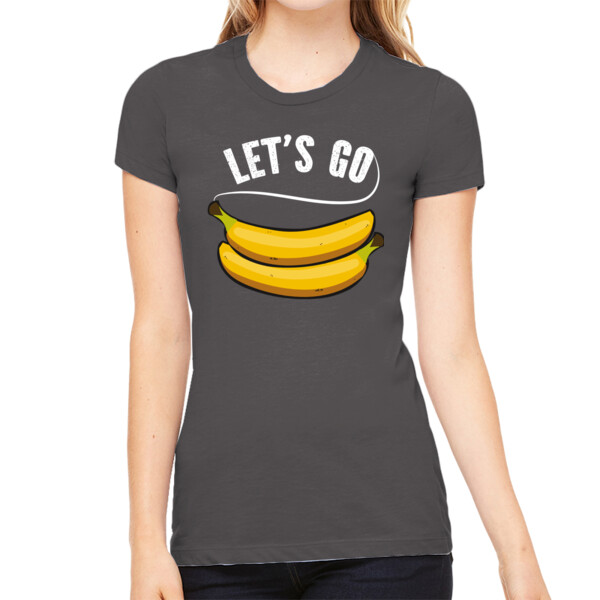 Lets Go Bananas - Women's Premium Cotton Slim Fit T-SHirt Thumbnail