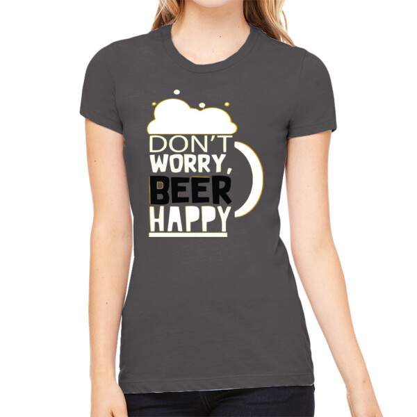 Don't Worry - Women's Premium Cotton Slim Fit T-SHirt Thumbnail