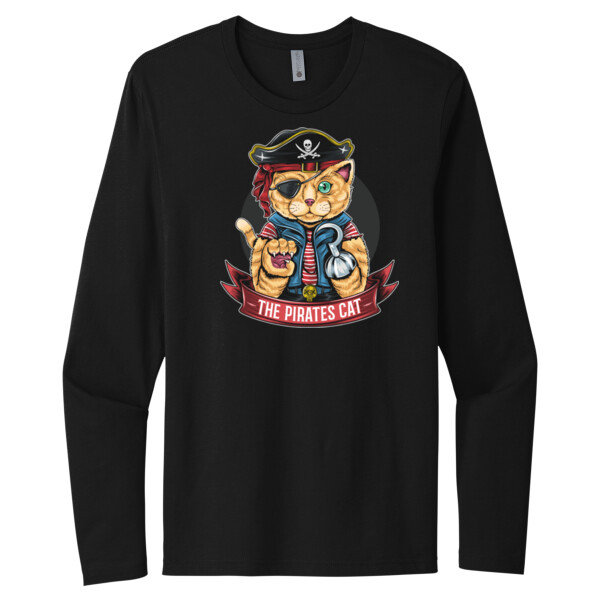 Pirate Cat - Unisex Premium Cotton Long Sleeve T-Shirt Thumbnail