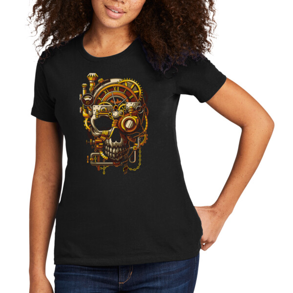 Mechanic Skull - Women's Premium Cotton T-Shirt Thumbnail