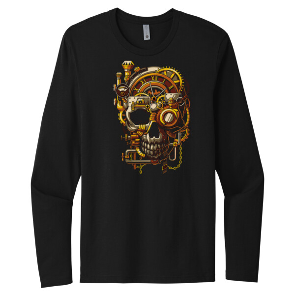 Mechanic Skull - Unisex Premium Cotton Long Sleeve T-Shirt Thumbnail