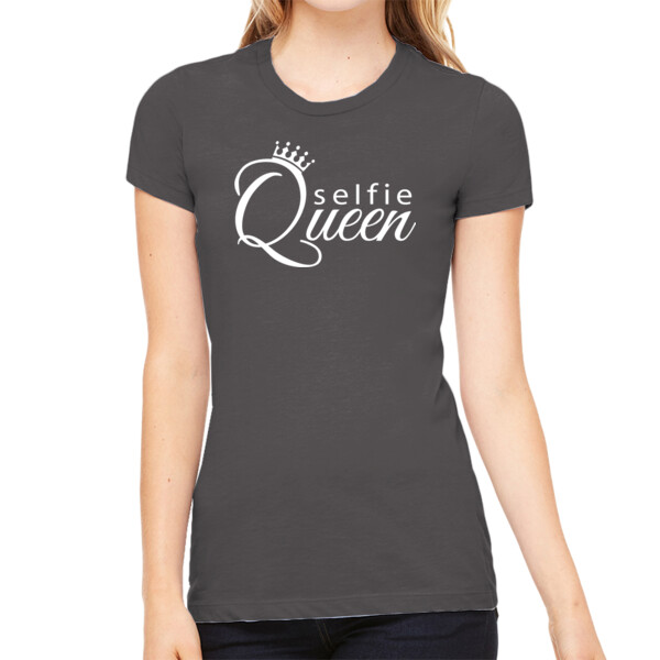 Selfie Queen - Women's Premium Cotton Slim Fit T-SHirt Thumbnail