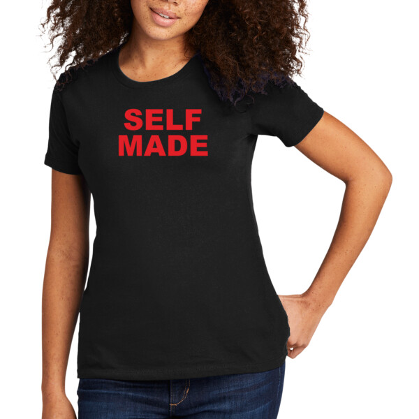 Self Made Red - Women's Premium Cotton T-Shirt Thumbnail