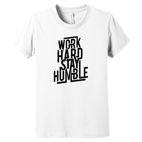 Work Hard Stay Humble Black - Youth Premium Cotton T-Shirt Thumbnail