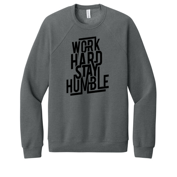Work Hard Stay Humble Black - Unisex Premium Fleece Crew Sweatshirt Thumbnail