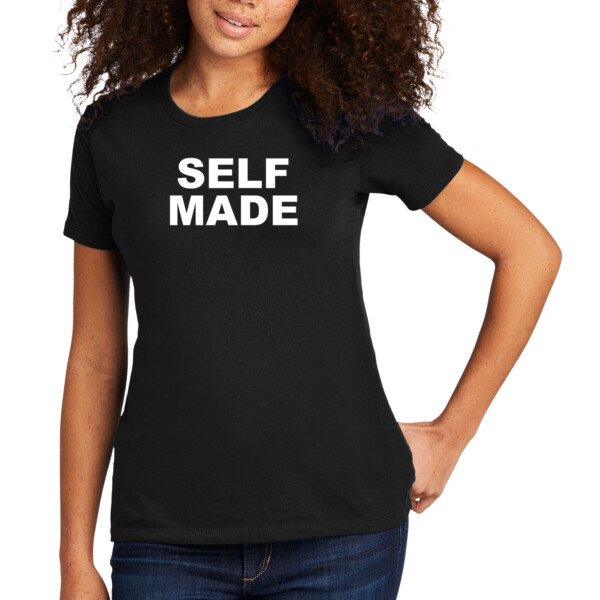 Self Made White - Women's Premium Cotton T-Shirt Thumbnail