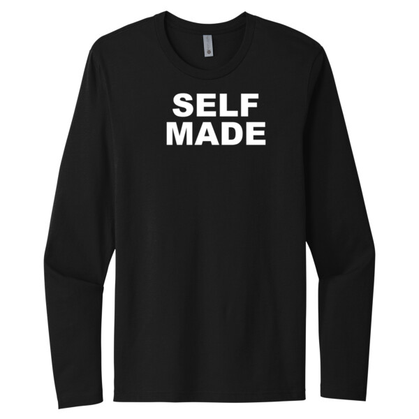 Self Made White - Unisex Premium Cotton Long Sleeve T-Shirt Thumbnail