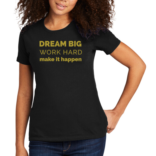 Dream Big Gold - Women's Premium Cotton T-Shirt Thumbnail