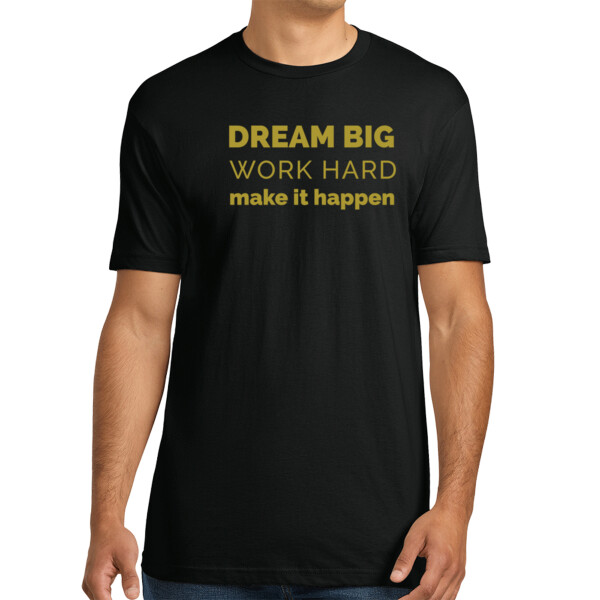 Dream Big Gold - Unisex Premium Cotton T-Shirt Thumbnail