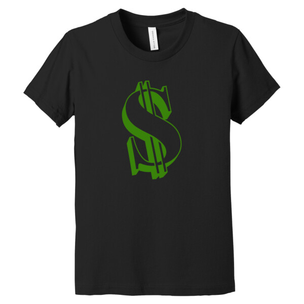 Dollar Sign Green - Youth Premium Cotton T-Shirt Thumbnail