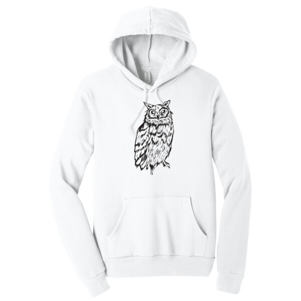 Owl Black - Unisex Premium Fleece Pullover Hoodie Thumbnail