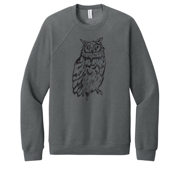 Owl Black - Unisex Premium Fleece Crew Sweatshirt Thumbnail