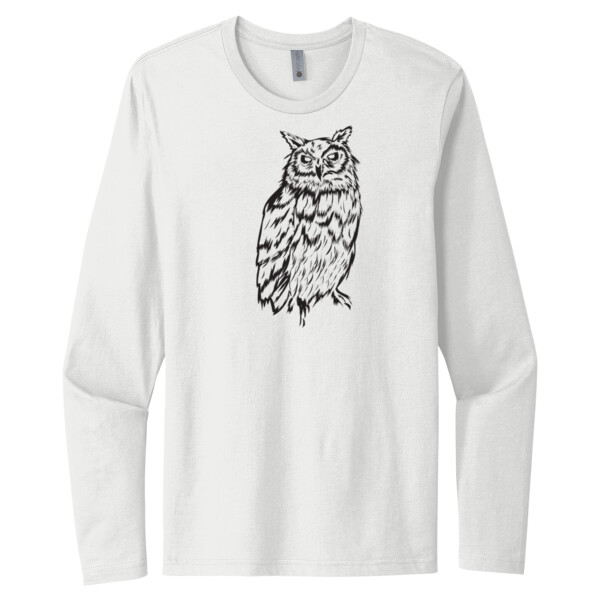 Owl Black - Unisex Premium Cotton Long Sleeve T-Shirt Thumbnail
