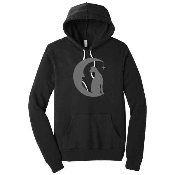 Moon Cat Dark Grey - Unisex Premium Fleece Pullover Hoodie Thumbnail