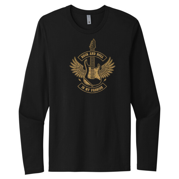 Rock And Roll Gold - Unisex Premium Cotton Long Sleeve T-Shirt Thumbnail