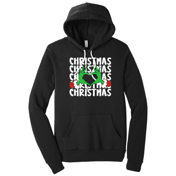 Grinch Heart Christmas - Unisex Premium Fleece Pullover Hoodie Thumbnail