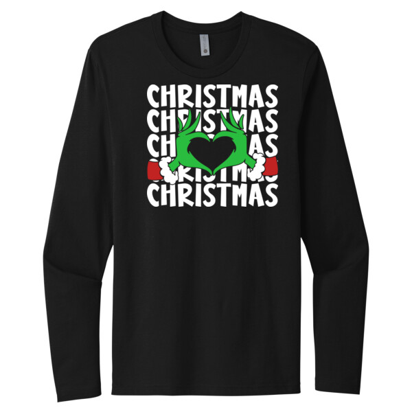 Grinch Heart Christmas - Unisex Premium Cotton Long Sleeve T-Shirt Thumbnail
