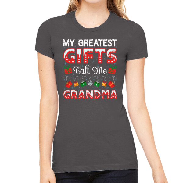 Christmas Grandma - Women's Premium Cotton Slim Fit T-SHirt Thumbnail