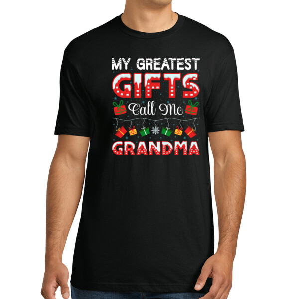 Christmas Grandma - Unisex Premium Cotton T-Shirt Thumbnail