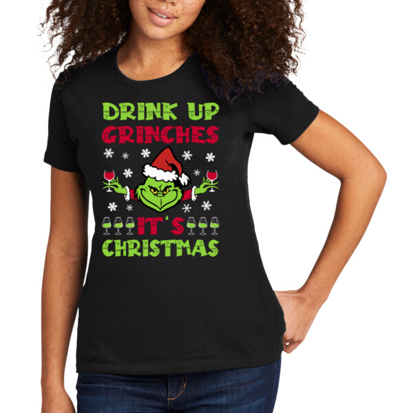 Drink up Grinches - Women's Premium Cotton T-Shirt Thumbnail