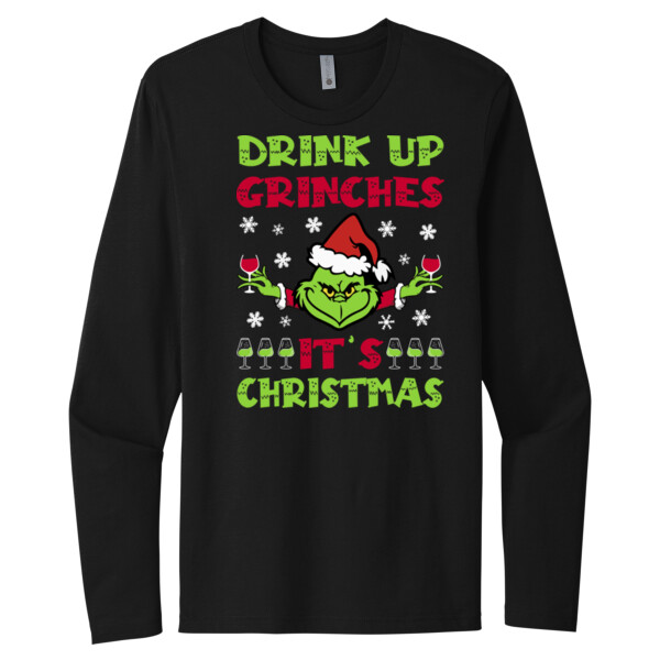 Drink up Grinches - Unisex Premium Cotton Long Sleeve T-Shirt Thumbnail
