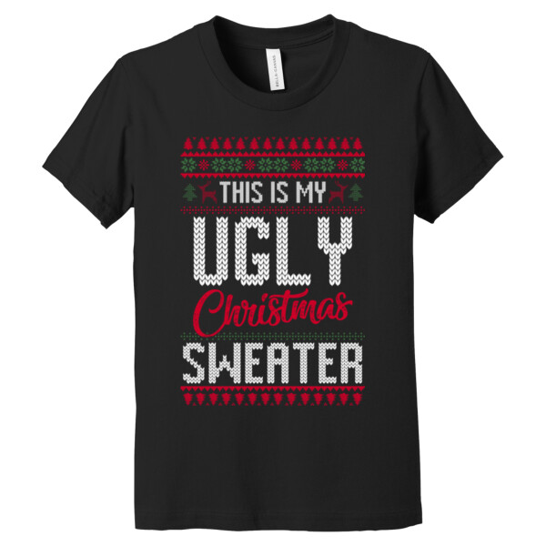 Ugly Christmas Sweater 1 - Youth Premium Cotton T-Shirt Thumbnail