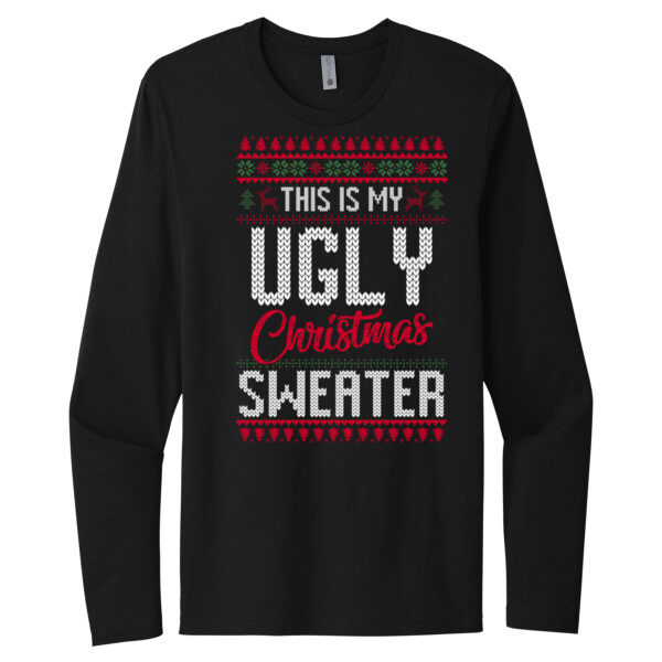 Ugly Christmas Sweater 1 - Unisex Premium Cotton Long Sleeve T-Shirt Thumbnail