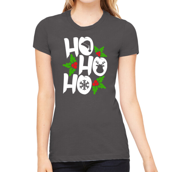 Ho Ho Ho - Women's Premium Cotton Slim Fit T-SHirt Thumbnail