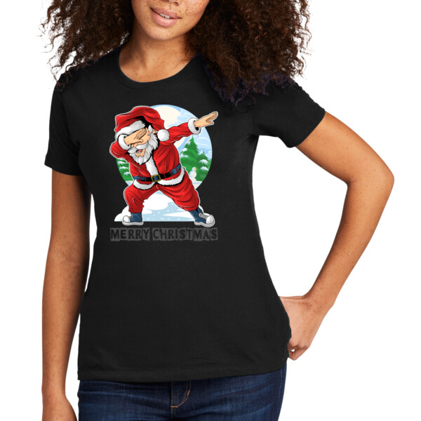 Dabbing Santa - Women's Premium Cotton T-Shirt Thumbnail