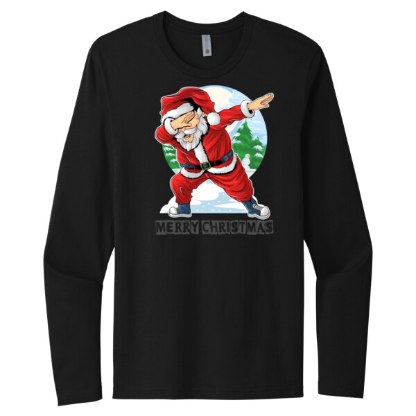 Dabbing Santa - Unisex Premium Cotton Long Sleeve T-Shirt Thumbnail