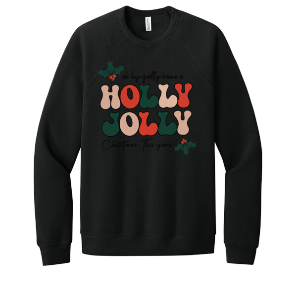 Holly Jolly - Unisex Premium Fleece Crew Sweatshirt Thumbnail