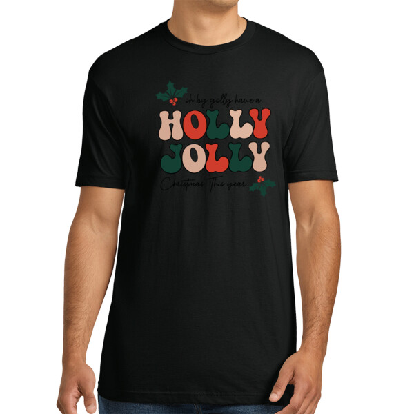 Holly Jolly - Unisex Premium Cotton T-Shirt Thumbnail