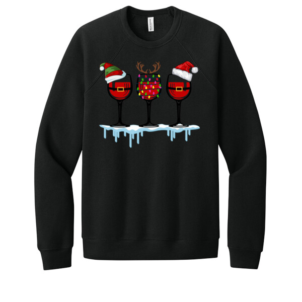 Christmas Wine - Unisex Premium Fleece Crew Sweatshirt Thumbnail