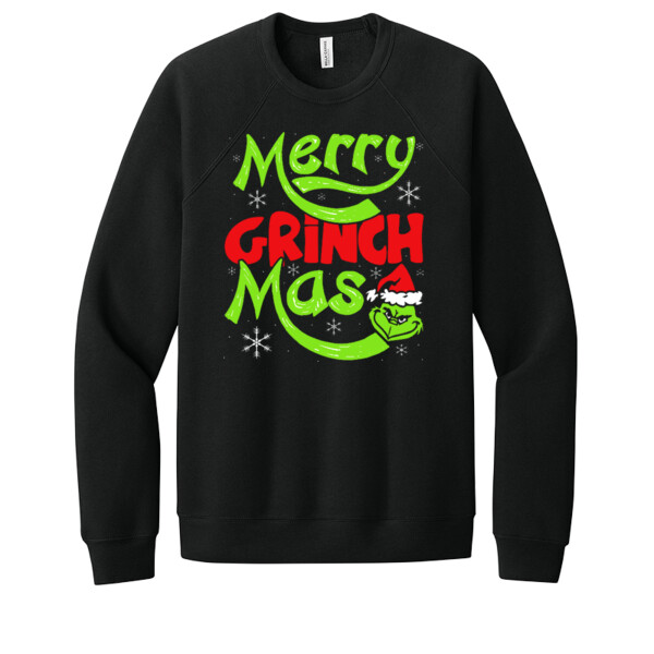 Merry Grinch Mas - Unisex Premium Fleece Crew Sweatshirt Thumbnail