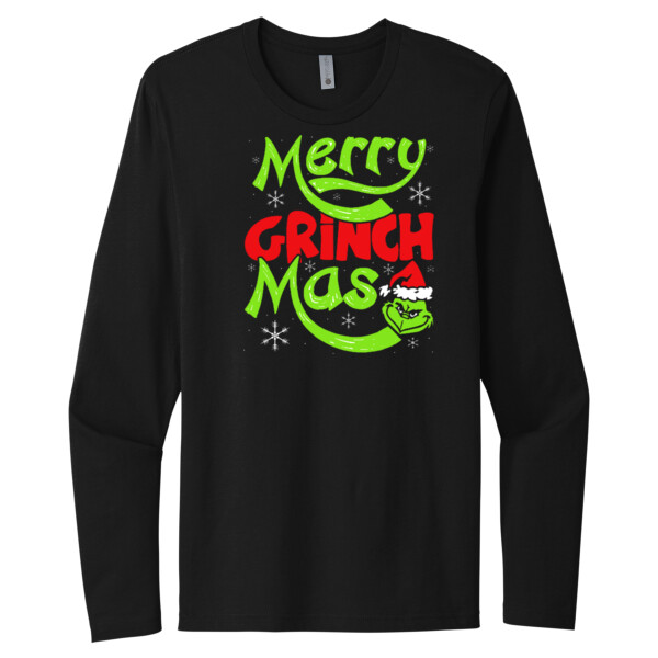 Merry Grinch Mas - Unisex Premium Cotton Long Sleeve T-Shirt Thumbnail