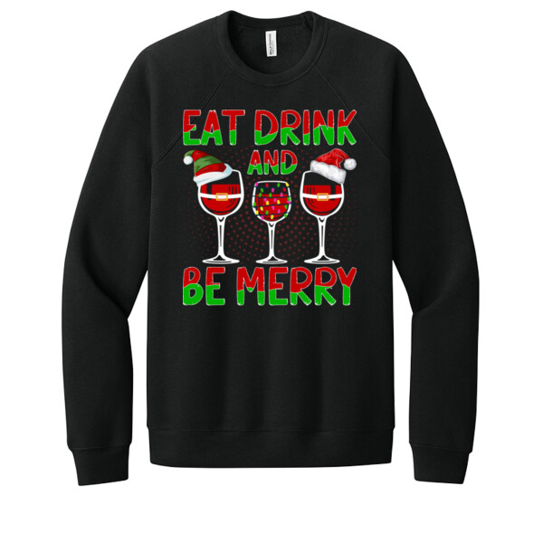 Eat Drink and Be Merry - Unisex Premium Fleece Crew Sweatshirt Thumbnail