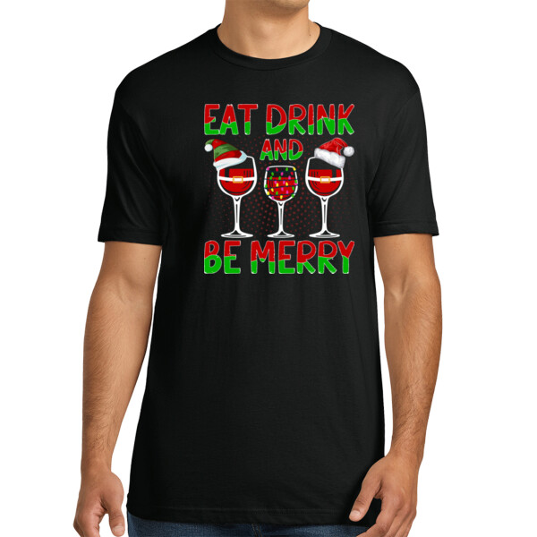 Eat Drink and Be Merry - Unisex Premium Cotton T-Shirt Thumbnail