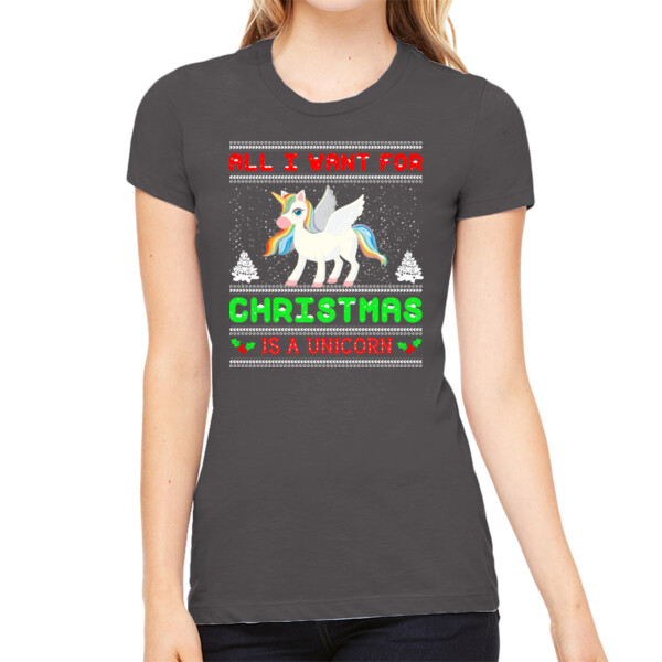 I Want a Unicorn  - Women's Premium Cotton Slim Fit T-SHirt Thumbnail
