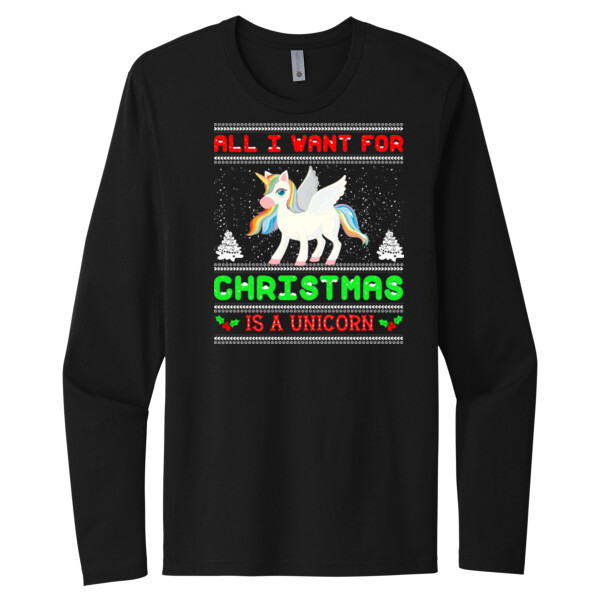 I Want a Unicorn  - Unisex Premium Cotton Long Sleeve T-Shirt Thumbnail