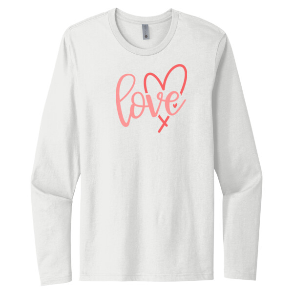 Love 3 - Unisex Premium Cotton Long Sleeve T-Shirt Thumbnail