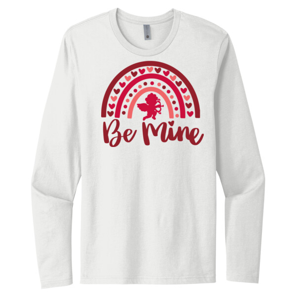 Valentine Rainbow Be Mine - Unisex Premium Cotton Long Sleeve T-Shirt Thumbnail