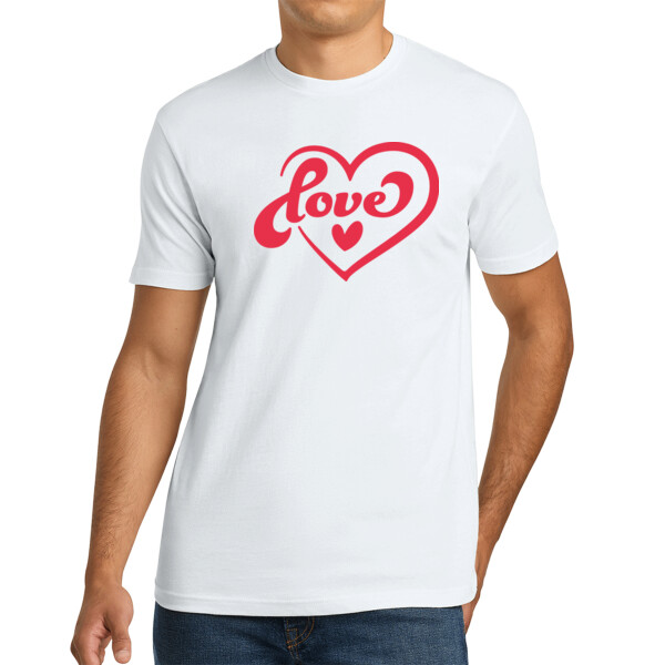Love Heart - Unisex Premium Cotton T-Shirt Thumbnail