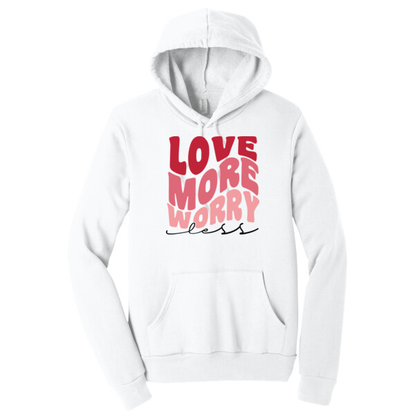 Love More, Worry Less - Unisex Premium Fleece Pullover Hoodie Thumbnail