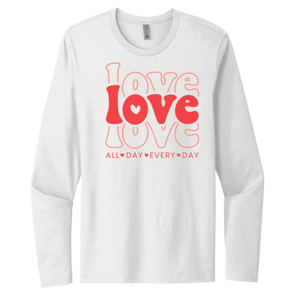 Love All Day - Unisex Premium Cotton Long Sleeve T-Shirt Thumbnail